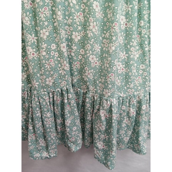 Zaful Tank Sz 4 Small Green Floral Ruffled Pleated Button Adjustable Straps - Picture 4 of 10